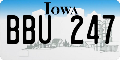 IA license plate BBU247