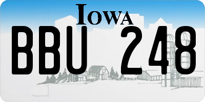 IA license plate BBU248