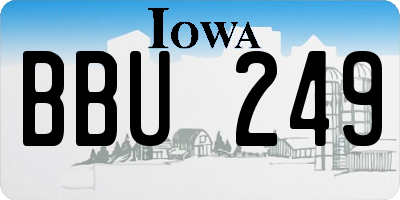 IA license plate BBU249
