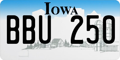 IA license plate BBU250