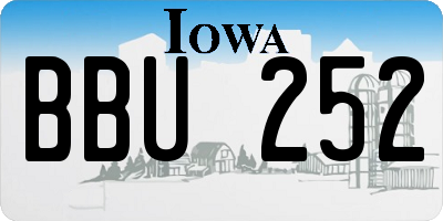 IA license plate BBU252