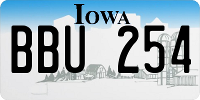 IA license plate BBU254