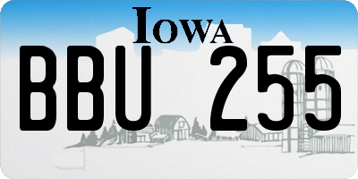 IA license plate BBU255