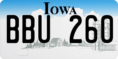 IA license plate BBU260
