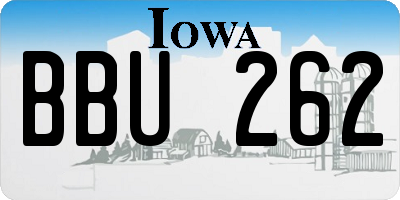 IA license plate BBU262