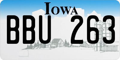 IA license plate BBU263