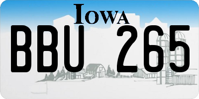 IA license plate BBU265