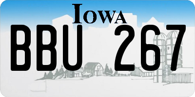 IA license plate BBU267