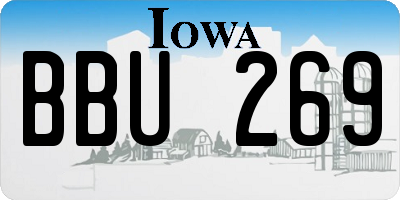 IA license plate BBU269