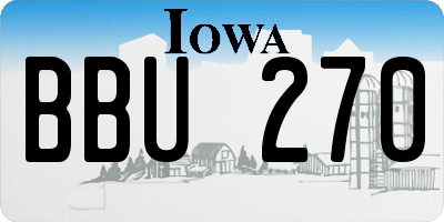 IA license plate BBU270