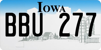IA license plate BBU277