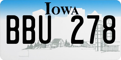 IA license plate BBU278