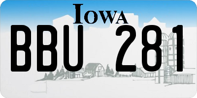 IA license plate BBU281