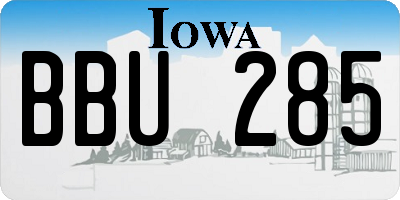 IA license plate BBU285
