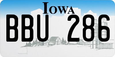 IA license plate BBU286