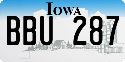 IA license plate BBU287