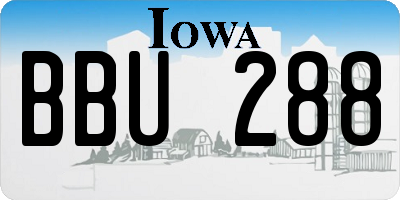 IA license plate BBU288