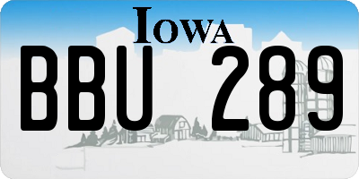 IA license plate BBU289