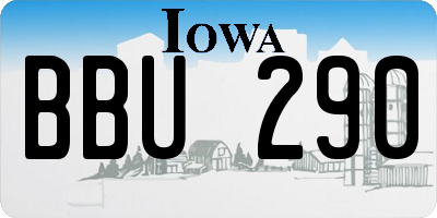IA license plate BBU290