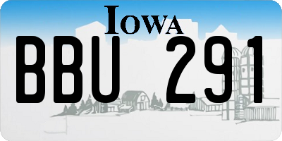 IA license plate BBU291