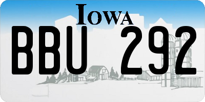 IA license plate BBU292