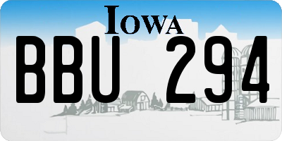 IA license plate BBU294