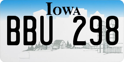 IA license plate BBU298