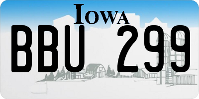 IA license plate BBU299