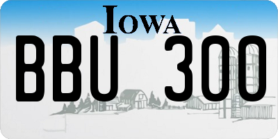 IA license plate BBU300