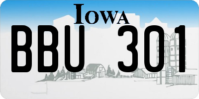 IA license plate BBU301