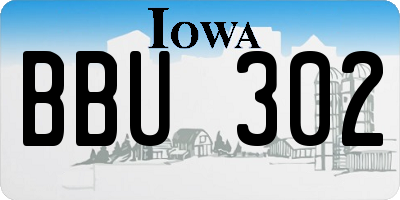 IA license plate BBU302