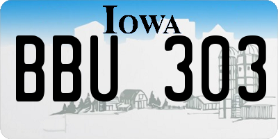 IA license plate BBU303