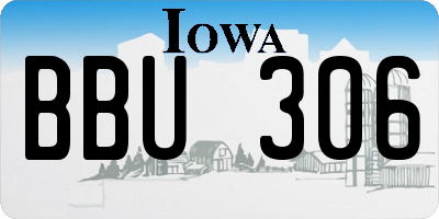 IA license plate BBU306