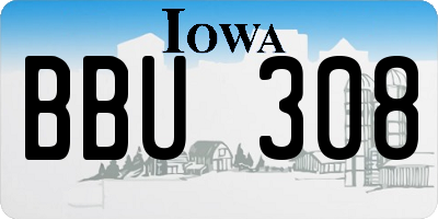 IA license plate BBU308