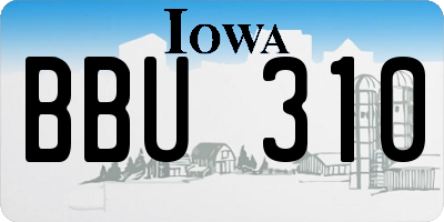 IA license plate BBU310