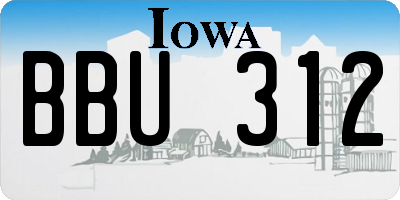 IA license plate BBU312