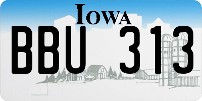 IA license plate BBU313