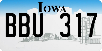 IA license plate BBU317
