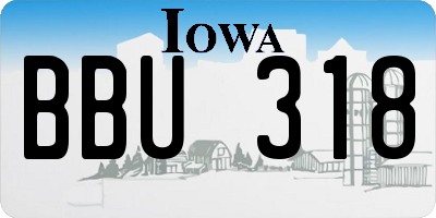 IA license plate BBU318