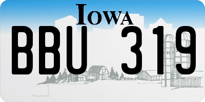 IA license plate BBU319
