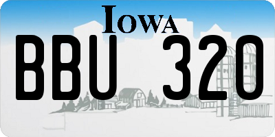 IA license plate BBU320