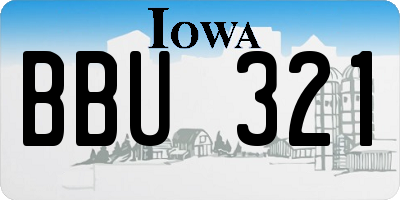 IA license plate BBU321