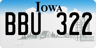 IA license plate BBU322