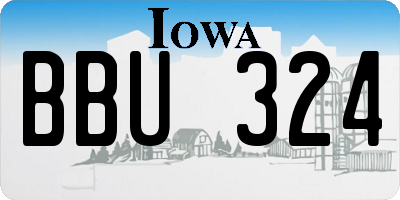IA license plate BBU324