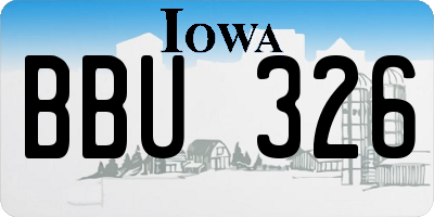 IA license plate BBU326