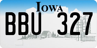IA license plate BBU327