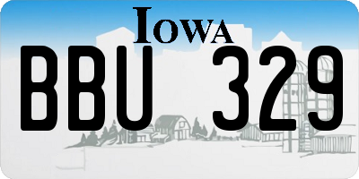 IA license plate BBU329