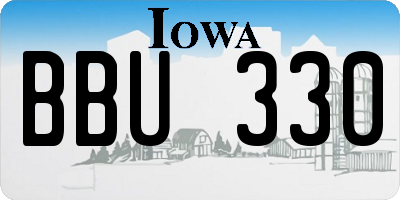 IA license plate BBU330