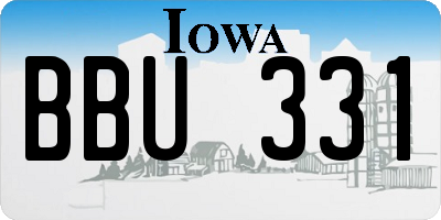 IA license plate BBU331