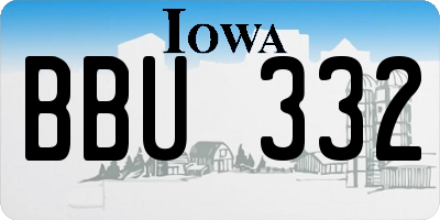 IA license plate BBU332